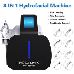 Entrega rápida 8 en 1 máquina de hidrodermoabrasión eliminación de espinillas antiarrugas EM RF cuidado de la piel máquina de belleza de limpieza profunda