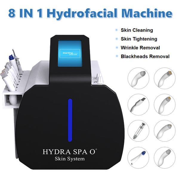 Machine de rajeunissement du visage hydrofacial 8 en 1, microdermabrasion, nettoyage de la peau, raffermissement du visage, levage, utilisation en salon de maison, équipement de beauté