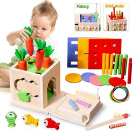 8 In 1 Montessori Permanentie Doos Wortelen Speelgoed Kind Houten Vorm Sorteren Bijpassende Educatief Voor Kinderen Ouder dan 1 Jaar 240124