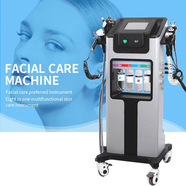 Equipo de belleza multifunción 8 en 1 Ultrasonido Hidrofacial Depurador Máquina de microcorriente Elevación de iones galvánico Martillo frío caliente SPA Dispositivo de belleza