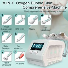 8 en 1 Oxygen Water Dermabrasion Plasma Ion Meso Machine H2O2 Analizador de piel facial Hydro Microermabrasion Equipment limpieza profunda y rejuvenecimiento de la piel en venta
