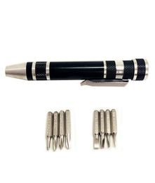 8 In 1 Precisie Magnetische Pen Stijl Schroevendraaier Schroef Bit Set Ingelaste Phillips Torx Hex V1535 Reparatie Draagbare DIY Tool5108037