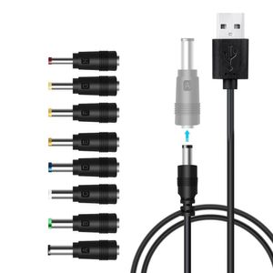 8 In 1 Universal 5V DC Power Cable Jack laadkabels koord USB kabelconnectoren adapter voor router mini ventilator luidspreker Micro Type-C-adapters