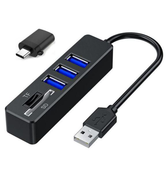 8 en 1 USB Hub Multi USBS Splitter con adaptador Tipo C OTG Lector de tarjetas SD TF para la computadora portátil PC 2PCSLOT4294377