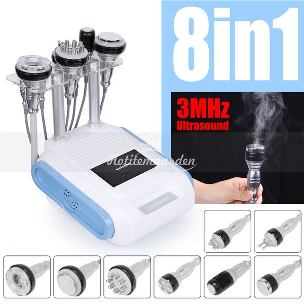 8 en 1 Cavitación Unoisetion 2.0 3Mhz Equipo de belleza para adelgazar ultrasónico 40K Cavi RF Vacío Bio Martillo frío caliente Forma del cuerpo Máquina delgada