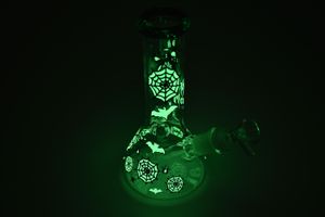 8 pulgadas 20 CM Heady Bong Surtido de colores Multi Glow In The Dark Castle Vaso de vidrio Bong Hookah Tubería de agua Botellas de agua de vidrio Dab Rig