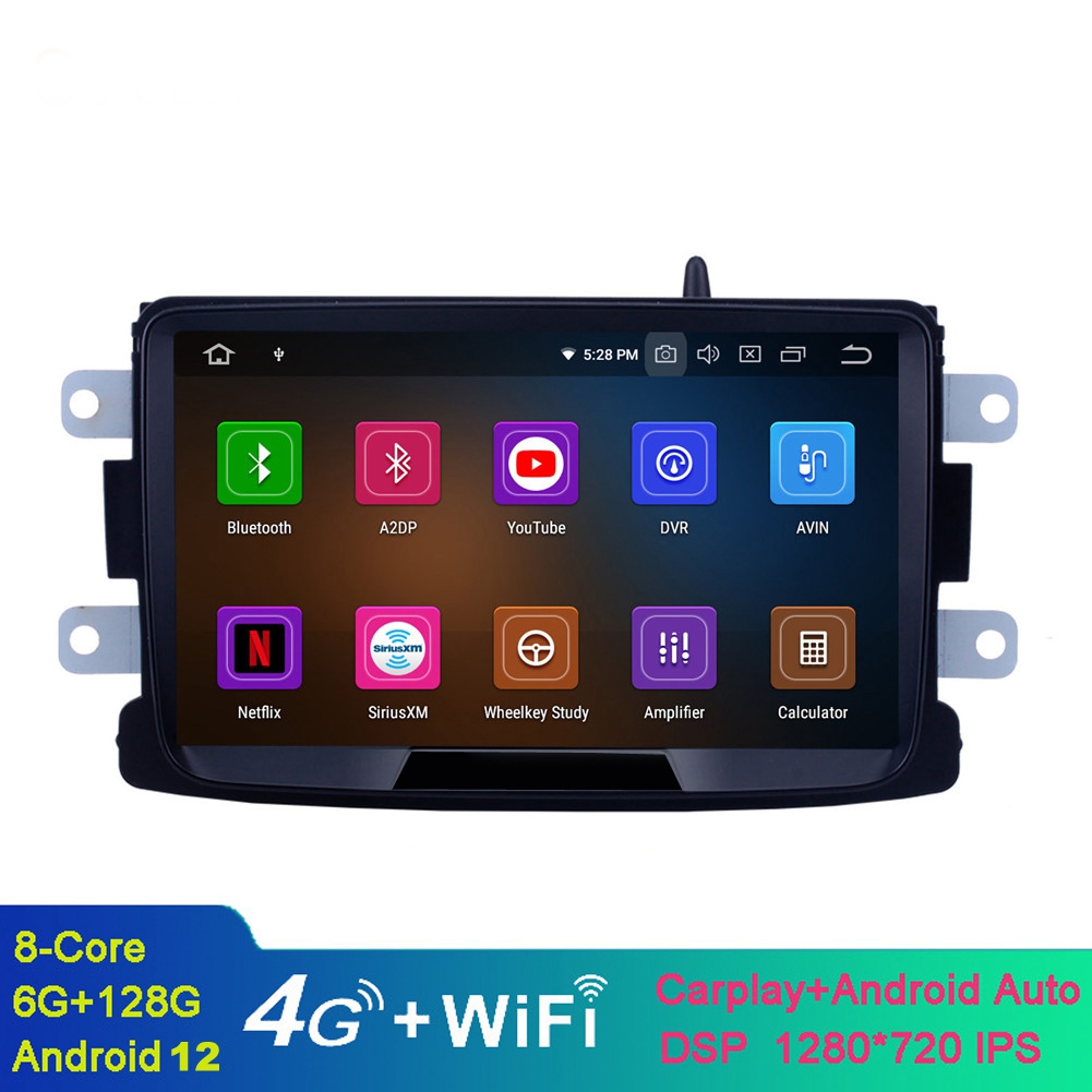 Car Video Radio 8 Zoll Android 10 Touchscreen für Renault Deckless Duster 2014-2016 mit GPS-Navigationssystem