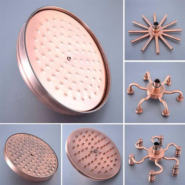 8 pouces Antique Vintage Cuivre Rouge Rond Salle De Bains Pluie Pommeau De Douche Maison Salle De Bains Produit Standard 1 2 zsh257 H09112475