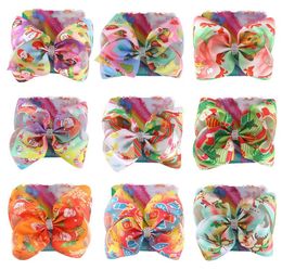 8 inch boog Kerstmis Big Bow Hairspins Baby Girls Santa Claus Snowman Barrettes Kids Boutique Haarclip Kinderen Haaraccessoires M5957705