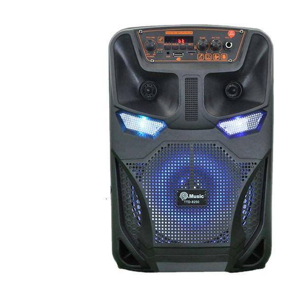 Caixa De Som – boîte De son Portable Bluetooth De 8 pouces, haut-parleur puissant sans fil en bois, grande fête, karaoké, lumière RGB, caisson De basses avec micro