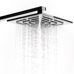 Pommeau de douche à effet de pluie carré, finition chromée de 8 pouces, 248 trous, pomme de douche à effet de pluie en acier inoxydable (bras de douche non compris)