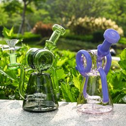 8 inch cool glass dab rig bong waterpijp unieke functie glas recycler rokende waterpijp met quartz banger