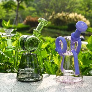 8 inch cool glass dab rig bong waterpijp unieke functie glas recycler rokende waterpijp met quartz banger