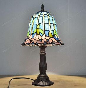 Fabricants directs de 8 pouces European Tiffany Glass Lamp Lotus Lamp Salon Room Bedroom Bedside Lighting European Study Night Light6189700
