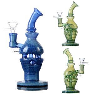 8 inch Faberge Fab Egg Hookahs hoofd Glass Bongs douchekop Percolator Water Pijpen 14 mm OLIERIKS Groen Blauw Dab Rig met kom