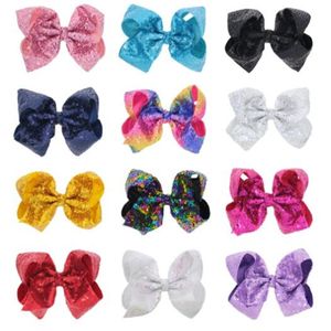 8 inch haarbogen JoJo Bows met clip voor baby kinderen grote pailletten boog eenhoorn haar boog kinderen haar accessoire