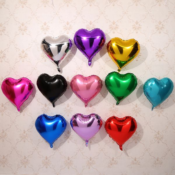 Colorido globo de película de aluminio en forma de corazón de 8 pulgadas amor melocotón decoración del banquete de boda La fiesta debe ser juguetes para niños