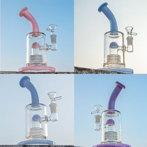 8 pulgadas Cachimbas Vaso de precipitados Bongs de vidrio 14 mm Conjunto femenino Protector contra salpicaduras Cúpula Perc Plataforma petrolera Bongs de vidrio 5 mm Aceite grueso Dab Rigs Birdcage Perc Tubería de agua de vidrio DHL20091