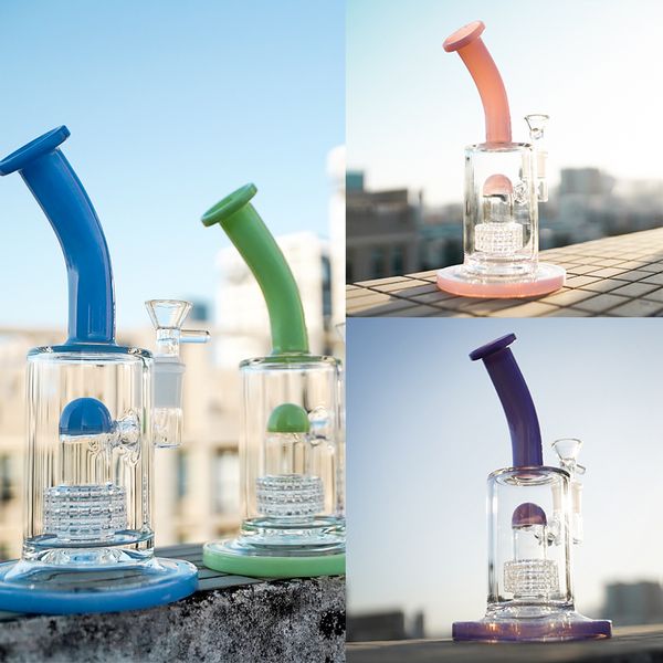 8 pulgadas Cachimbas Protector contra salpicaduras Aceite Dab Rigs Bong de vidrio 5 mm de espesor Cúpula Perc Birdcage Perc Tuberías de agua 14 mm Jiont hembra con tazón