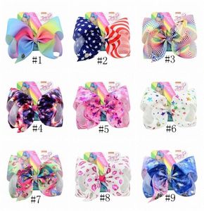 8 inch Jojo Bowknot Hairspin Kids Rainbow Unicorn Berole met diamanten cartoon haarbogen Barrete baby haar Clips GGA2681 LDUY9963338