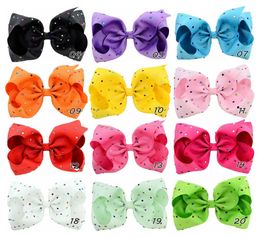 8 pouces enfants cheveux arcs pinces à cheveux Boutique gros arcs avec clips pour l'école bébé filles Barrettes avec strass coloré accessoire de cheveux9469918