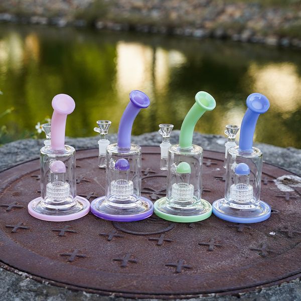 8 pulgadas Mini Bong Matrix Dome Perc Hookahs Bongs de vidrio embriagadores Protector contra salpicaduras Birdcage Percoladores Tuberías de agua 14 mm Juntas de aceite Dab Rigs