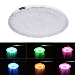 8 inch RGB 7 kleuren led kraan licht douchekop ronde automatische veranderende waterbesparende regen hoge druk badkamer regenval douche
