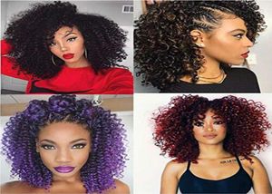 8 pouces court Marlybob Crochet cheveux 3 BundlesLot crépus bouclés Crochet tresses Ombre tressage cheveux synthétique Extension de cheveux pour Fashi6560403