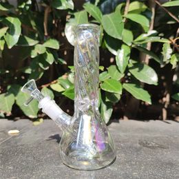 Pipe à eau en verre arc-en-ciel torsadé de 8 pouces Bongs Narguilé Bécher Bong Bubbler 14MM Bol