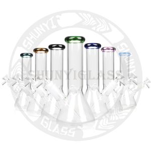 8 pouces classique bécher bong narguilé tube clair verre fumer pipe à eau dab rig