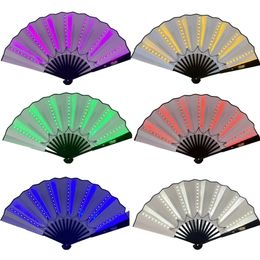 8 inch Glow Folding Hand Fan LED Decoratieve Fan LED Fan Photo Props Rave Lichtgevende Fans Verjaardagscadeau Glow Feestartikelen