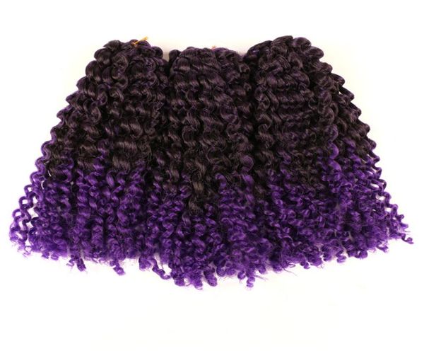 8 pouces synthétiques MarlyBob tresses Afro crépus bouclés Extension de cheveux 90gpc Ombre 24 RootsPack Crochet tressage Weave7421349