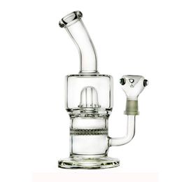 8 inch dikke olie-rig glas bong waterpijpen rokende pijp met dubbele vat Dome Splash Matrix innerlijke perc waterpijp