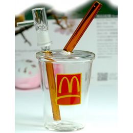 8 Inch Helder Wit Mini Glazen Beker Waterpijpen McDonalds Cup Met 14 Mm Roken Waterpijp Heady Glas Glazen Water bong