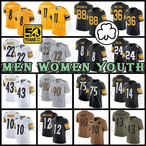 8 Kenny Pickett Najee Harris camiseta de fútbol 90 T.J. Watt George Pickens Minkah Fitzpatrick Pittsburghs Steeleres Pat Freiermuth Joey Porter Patrick Peterson Harris