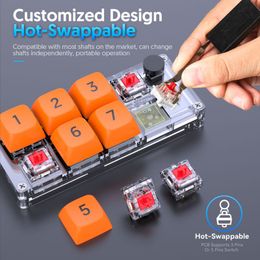 8 key macro programmeerbare volledig hot-swappable mechanische schakelaar 4 kleuren rgb light gaming mini-toetsenbord