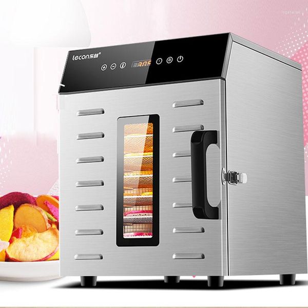 Secador de deshidratación de alimentos de 8 capas, máquina de frutos secos, capacidad táctil inteligente comercial y de consumo, puerta Visual iluminada