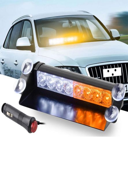 8 LED pour voiture Dash stroboscope Flash lumières bleu rouge Police d'urgence Flash lumières lampe d'avertissement LED Light7736563