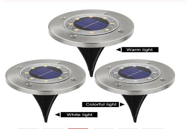 8 luces solares de jardín solar al aire libre LED iluminación de lámpara solar de luz enterrada para el camino para la cubierta de patio de camino blanca blancas más blanca9507605