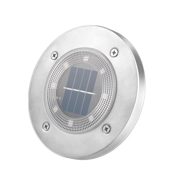 8 lumières solaires extérieures de jardin de LED imperméabilisent l'éclairage de lampe solaire de lumière au sol pour le pont de cour de voie blanc / blanc chaud / RVB D2.5