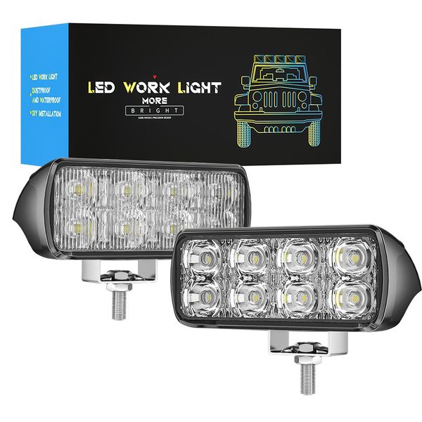 8 luces LED de trabajo lámpara intermitente brillante fuerte con soporte de montaje ajustable bombilla LED impermeable para coche Reflector fresco luces de trabajo 10W