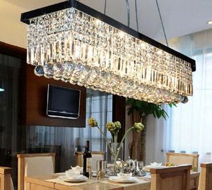 DHL livraison gratuite moderne Rectangle goutte de pluie lustre en cristal pour salle à manger Suspension lampe luminaire