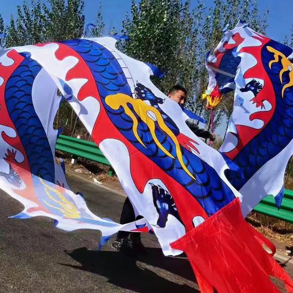 8 mètres Festival fête célébration danse du Dragon nouvel an chinois produits de Performance sur scène accessoires de pratique en plein air danse traditionnelle