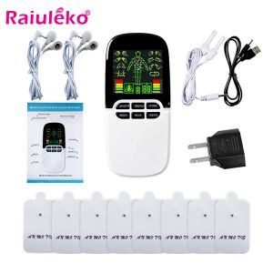 8 modes Tens Unit Electronic Pulse Massager EMS Stimulateur musculaire de soulagement de la douleur Machine Machine Myostimulatrice pour brûleur de graisse corporelle