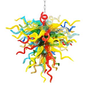 Lampes modernes Lustre pour la chambre des enfants Lustres en verre soufflé à la main à 100% avec ampoules LED Lampes suspendues pour bâtiment duplex Luminaires de vie Déco de la maison