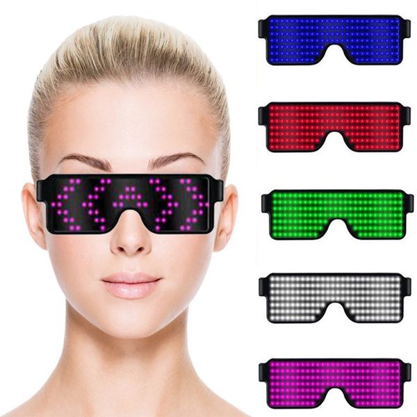 8 modes Flash rapide USB LED Party USB charge Lunettes lumineuses Lunettes de soleil Glow Concert Light Jouets Décorations de Noël MMA2342-1 nouveau