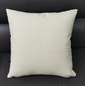 Taie d'oreiller en toile naturelle de 8 oz, 18x18, broderie en coton brut uni, housse de coussin vierge pour peinture à la main5304975