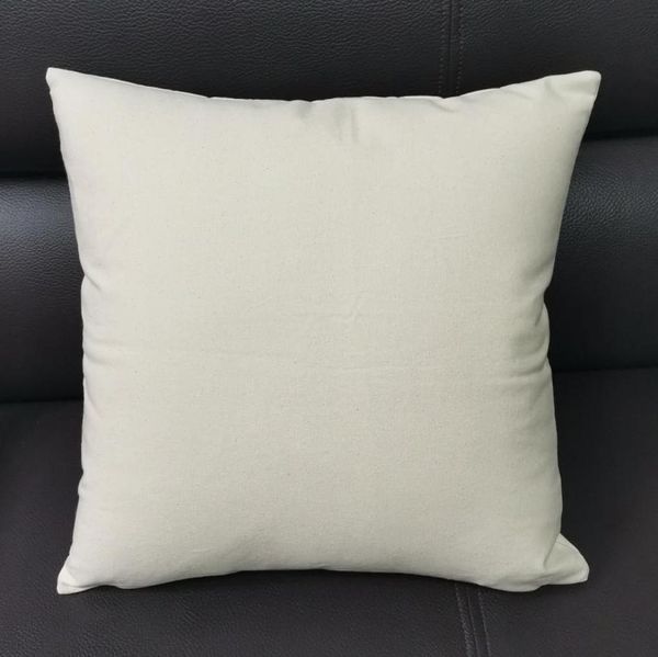 8 oz Base d'oreiller en toile naturelle 18x18 Broderie coton cru ordinaire Couvercle de coussin de jet de couvre