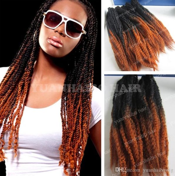 8 paquetes de extensiones de cabello sintético para cabeza completa con trenzas Marley, color negro y naranja, para afroamericanos, entrega exprés gratuita