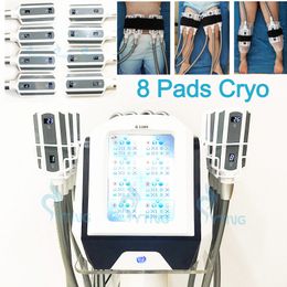 8 almohadillas crioterapia de la máquina crioterapia placa cuerpo reducción de la grasa para pérdida del peso del dispositivo de eliminación de celulitis
